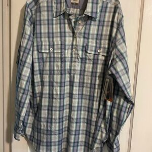 Ridgecut Women's Long-Sleeve Flex Blue Plaid Shirt - Size 2XL